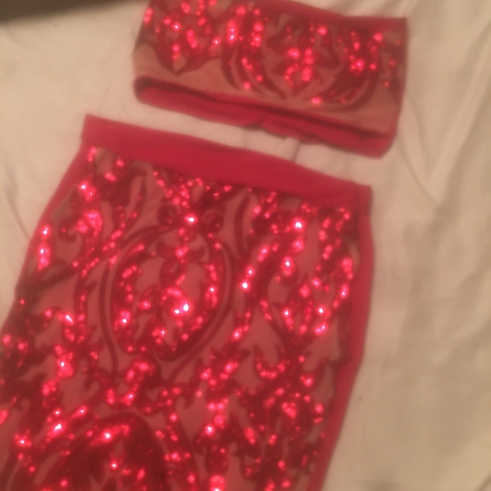 Red customized two piece